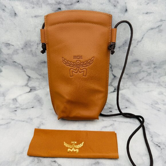 MCM Sunglasses Eyeglasses Case, Caramel Brown Soft Case, Shoulder Strap, Cloth - Picture 1 of 7